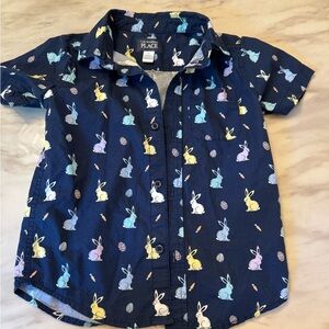 The Children's Place Blue Button Down Easter Shirt Boys 4T Worn Once